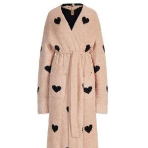 Skims Women's Natural Knit Robe Mica Spaced Hearts